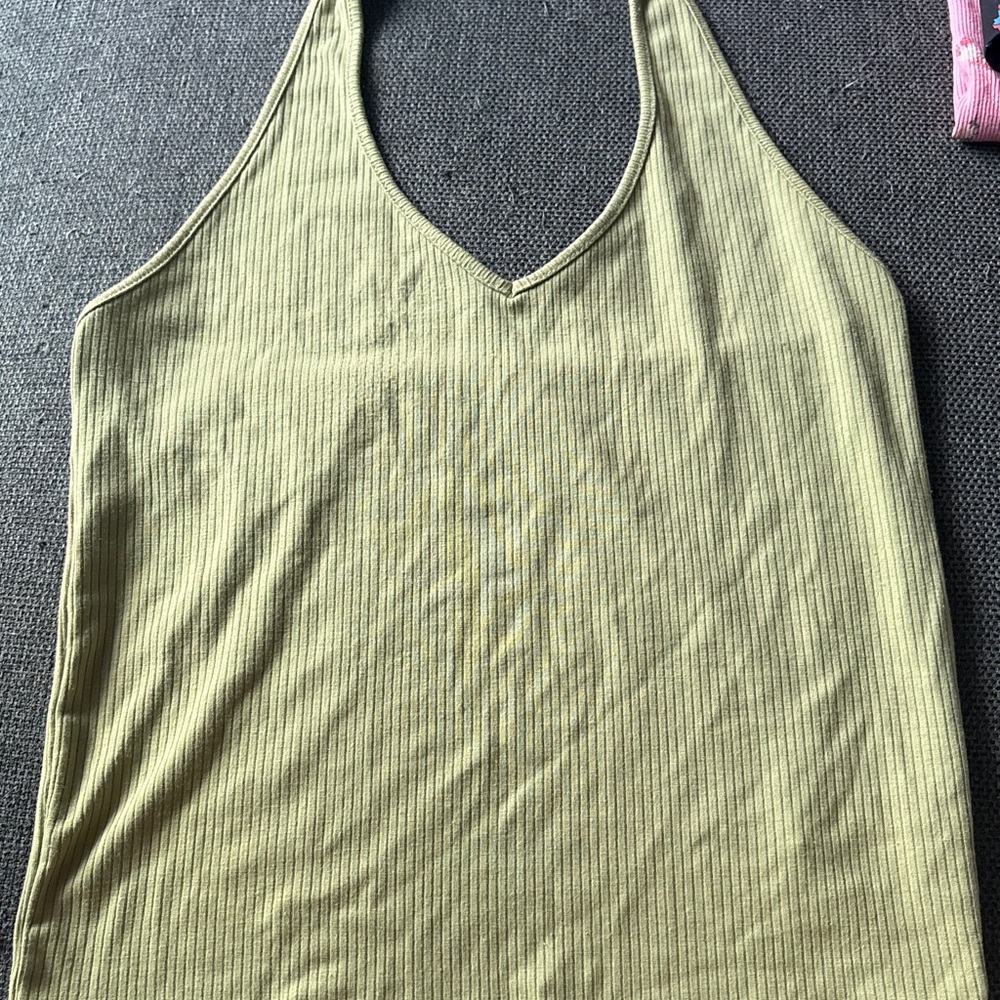 SHEIN Olive Ribbed Tank Top